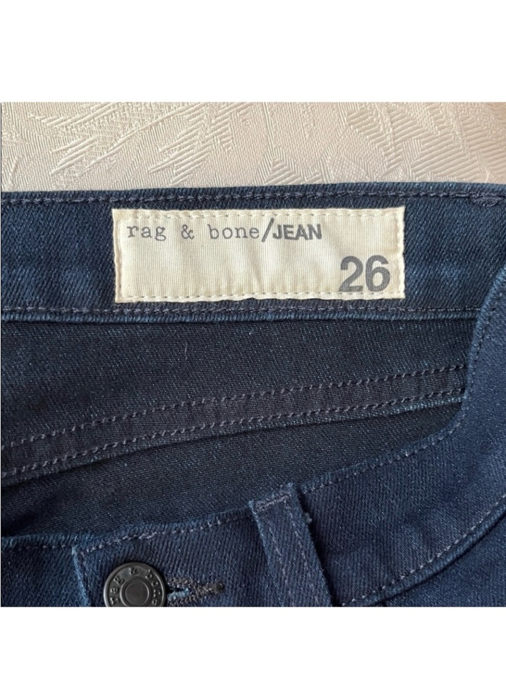 Rag & Bone Skinny Jeans - Women’s 26, Dark Blue Stretch Denim - Picture 4 of 14